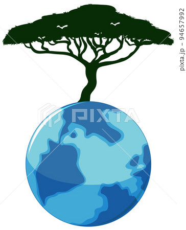 Tree on earth icon on white background Tree on earth icon on white background 94657992