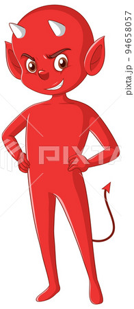 Devil cartoon character on white background 94658057