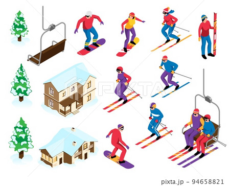 Isometric Ski Resort Set Isometric Ski Resort Set 94658821
