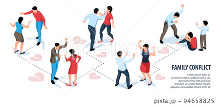 Family Conflict Infographics Family Conflict Infographics 94658825