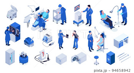 Isometric Dental Equipment Set 94658942