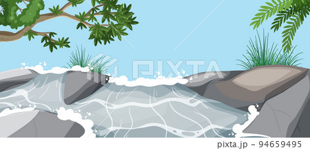 Rapid water flow nature scene 94659495