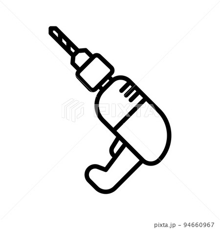 Electric drill icon. Drill machine. Pictogram isolated on a white background. Electric drill icon. Drill machine. Pictogram isolated on a white background. 94660967