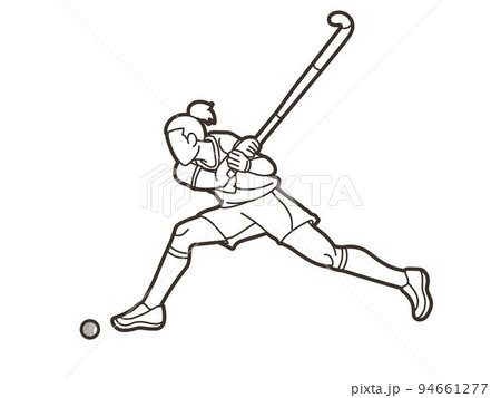 Field Hockey Sport Female Player Action Cartoon Graphic Vector Field Hockey Sport Female Player Action Cartoon Graphic Vector 94661277