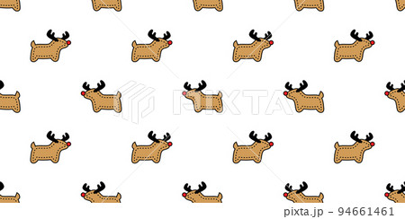 Christmas seamless pattern raindeer Santa Claus scarf isolated tile background repeat wallpaper illustration gift wrapping paper design Christmas seamless pattern raindeer Santa Claus scarf isolated tile background repeat wallpaper illustration gift wrapping paper design 94661461