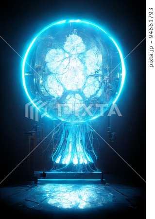 Concept art illustration of nuclear plant reactor 94661793