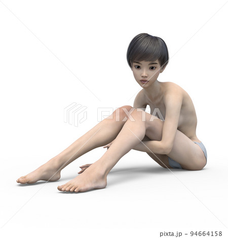 ポーズする女性 ヌード perming3DCGイラスト素材 ポーズする女性 ヌード perming3DCGイラスト素材 94664158