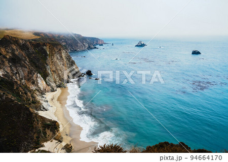 Pacific ocean beach and cliffs Pacific ocean beach and cliffs 94664170