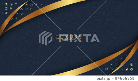 Luxury paper cut backgrounds with golden line and halftone gradients Vector illustration. 94666559