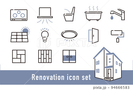 リフォーム、リノベーションアイコン リフォーム、リノベーションアイコン 94666583