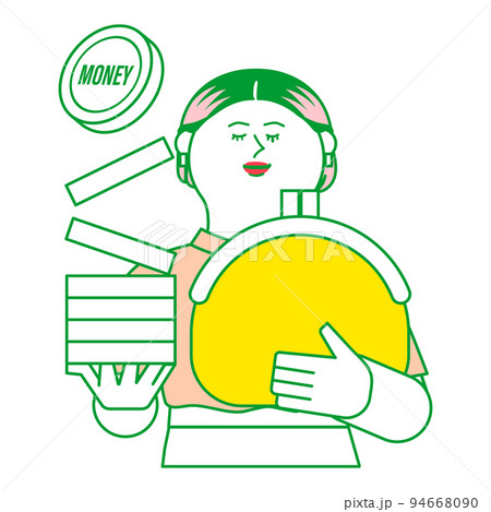 お金を持っている女性 94668090