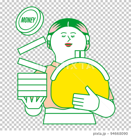 お金を持っている女性 94668090