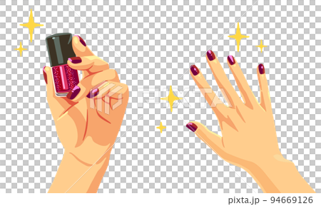 赤いマニキュアを持つ手A 赤いマニキュアを持つ手A 94669126