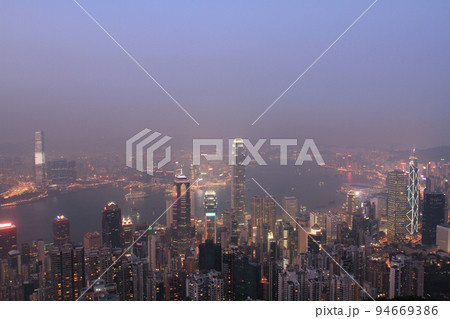 the night at Hong Kong, Aerial View of Victoria Harbour 2 April 2011 the night at Hong Kong, Aerial View of Victoria Harbour 2 April 2011 94669386