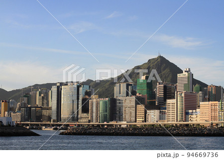the landscape of Kwun Tong coastline, hong kong  20 June 2011 94669736
