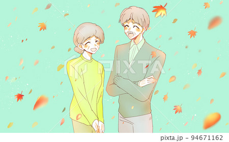笑顔のおじいさんとおばあさん 紅葉 笑顔のおじいさんとおばあさん 紅葉 94671162