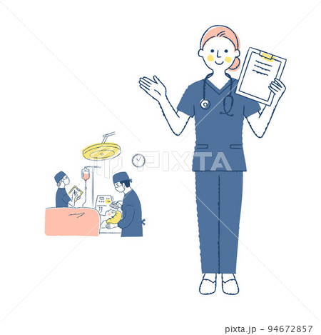 カルテを持っている医師と手術シーン 94672857