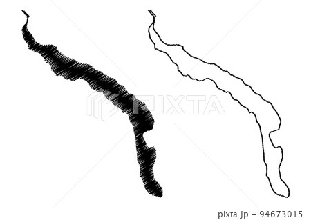 Dolgy island (Russia, Russian Federation, Pechora Sea) map vector illustration, scribble sketch Long Island map 94673015
