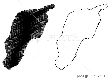 Dyroy island (Kingdom of Norway) map vector illustration, scribble sketch Dyroy map 94673018