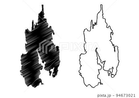 Eckero island (Republic of Finland, Aland Islands) map vector illustration, scribble sketch Eckero map 94673021
