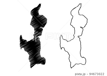 Eday island (United Kingdom of Great Britain and Northern Ireland, Scotland, Orkney archipelago) map vector illustration, scribble sketch Isle of Aidee map 94673022