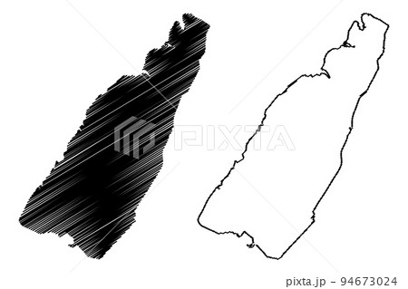 Eglinton island (Canada, Northwest Territories, North America, Canadian Arctic Archipelago) map vector illustration, scribble sketch Eglinton map 94673024