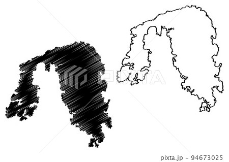 Eigeroya island (Kingdom of Norway) map vector illustration, scribble sketch Eigeroya map 94673025