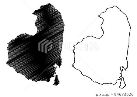 Eigg island (United Kingdom of Great Britain and Northern Ireland, Scotland, Inner Hebrides) map vector illustration, scribble sketch Isle of Eige map 94673026