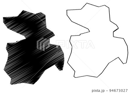 Danes island (Kingdom of Norway, Svalbard archipelago) map vector illustration, scribble sketch Danes map 94673027