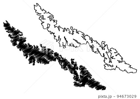 Desolacion island (Republic of Chile, South and Latin America, Tierra del Fuego Archipelago) map vector illustration, scribble sketch Isla Desolacion map 94673029