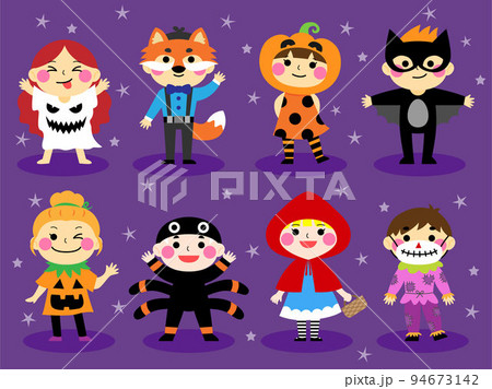 Halloween kid costume illustration set 94673142