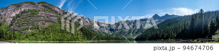 Shoreline view from Avalanche Lake in Glacier National Park, MT, USA.  94674706