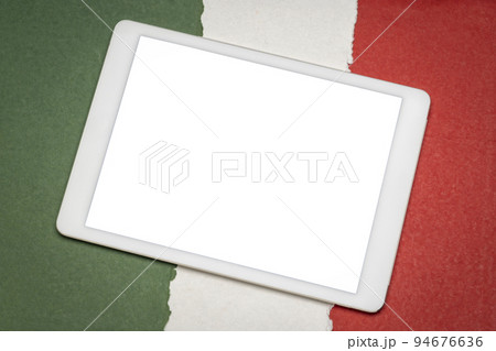 mockup of digital tablet with a blank isolated screen mockup of digital tablet with a blank isolated screen 94676636