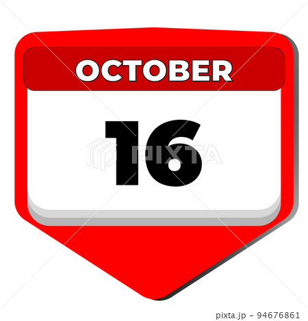 16 October vector icon calendar day. 16 date of October. Sixteenth day of October. 16th date number. 16 day calendar. Sixteen date. Cyprus Independence Day, Palio di Siena 94676861
