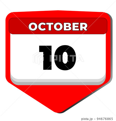 10 October vector icon calendar day. 10 date of October. Tenth day of October. 10th date number. 10 day calendar. Ten date. Independence day of Ecuador, Argentine Air Force 10 October vector icon calendar day. 10 date of October. Tenth day of October. 10th date number. 10 day calendar. Ten date. Independence day of Ecuador, Argentine Air Force 94676865