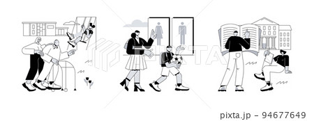 Entrepreneurship abstract concept vector illustration set. Business opportunity, startUp, investment, financial adviser, startup launch, franchising, business venture, mentoring abstract metaphor. 94677649