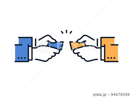 ビジネスマンが名刺交換をするアイコン 94678399