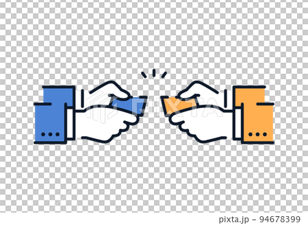 ビジネスマンが名刺交換をするアイコン 94678399