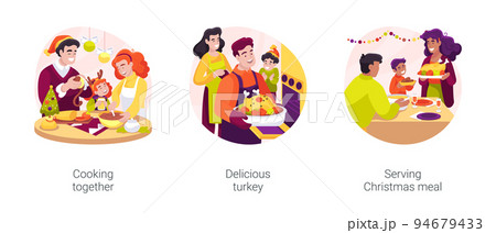 Christmas food isolated cartoon vector illustration set 94679433