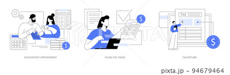 Tax agent service abstract concept vector illustrations. 94679464