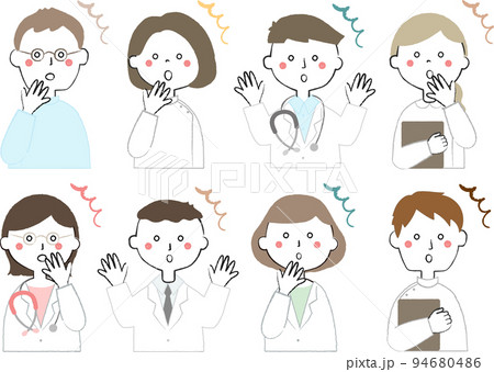 医療従事者のアイコン　驚く　びっくり 94680486