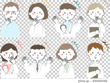 医療従事者のアイコン　驚く　びっくり 94680486