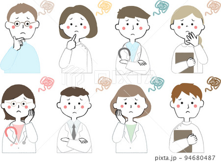 医療従事者のアイコン　困る　悩む　もやもや 94680487