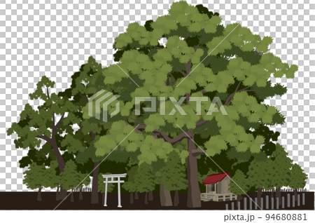 一個被樹木環繞的村莊里的小神社 一個被樹木環繞的村莊里的小神社 94680881