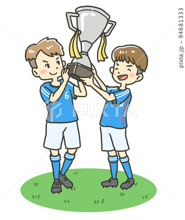 トロフィーを掲げる選手 イラスト トロフィーを掲げる選手 イラスト 94681333