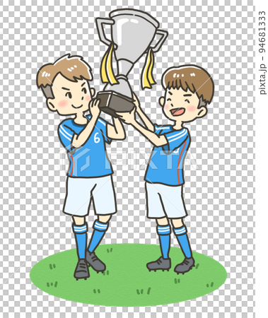 トロフィーを掲げる選手 イラスト トロフィーを掲げる選手 イラスト 94681333