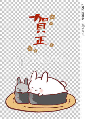 Cute rabbit illustration New Year's card 2023 sushi 94681507