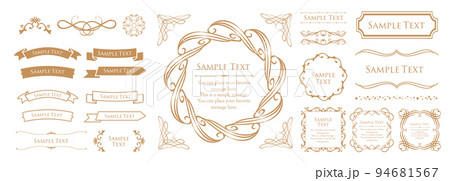 ハロウィンをイメージしたゴージャスなフレームデザインセット ハロウィンをイメージしたゴージャスなフレームデザインセット 94681567