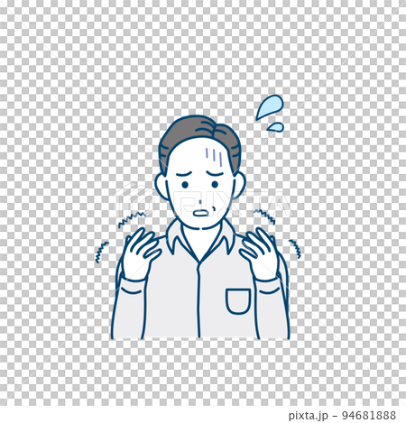手麻、癱瘓、風濕病、疾病、症狀、插圖的中年男子 手麻、癱瘓、風濕病、疾病、症狀、插圖的中年男子 94681888