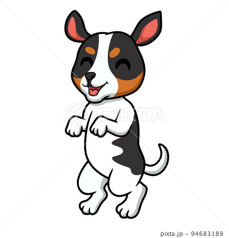 Cute rat terrier dog cartoon standing Cute rat terrier dog cartoon standing 94683189